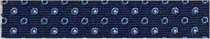 Woven fabric swatch — cream motif on navy